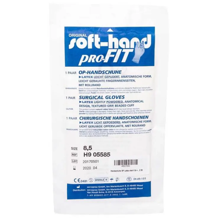 Handschuhe OP Latex steril Größe 8,5, 2 St