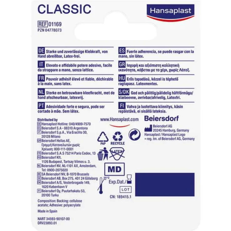 Hansaplast Fixierpflaster Classic 5mx2,5cm, 1 St