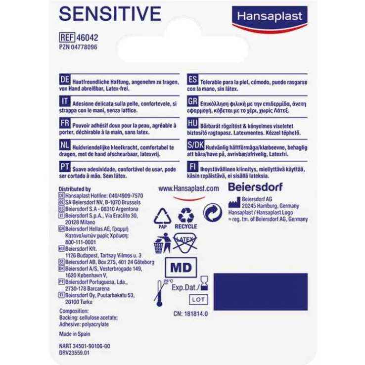 Hansaplast Fixierpflaster sensitive 5mx2,5cm, 1 St