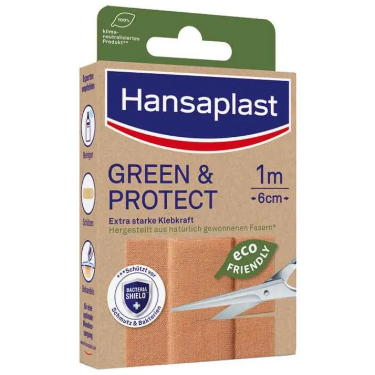 Hansaplast GREEN & PROTECT Pflaster 6 cm x 1 m, 1 St
