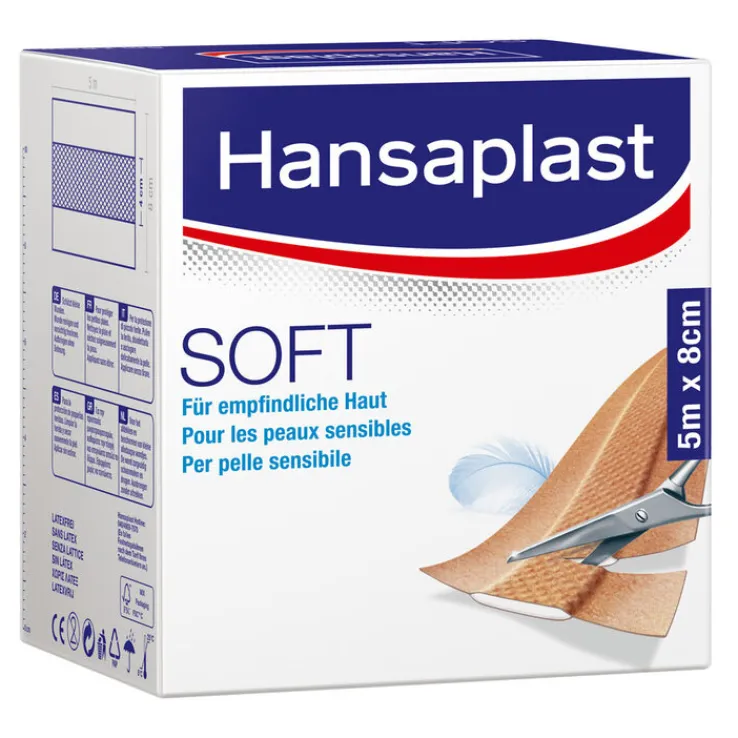 Hansaplast Soft Pflaster 5mx8cm Rolle, 1 St