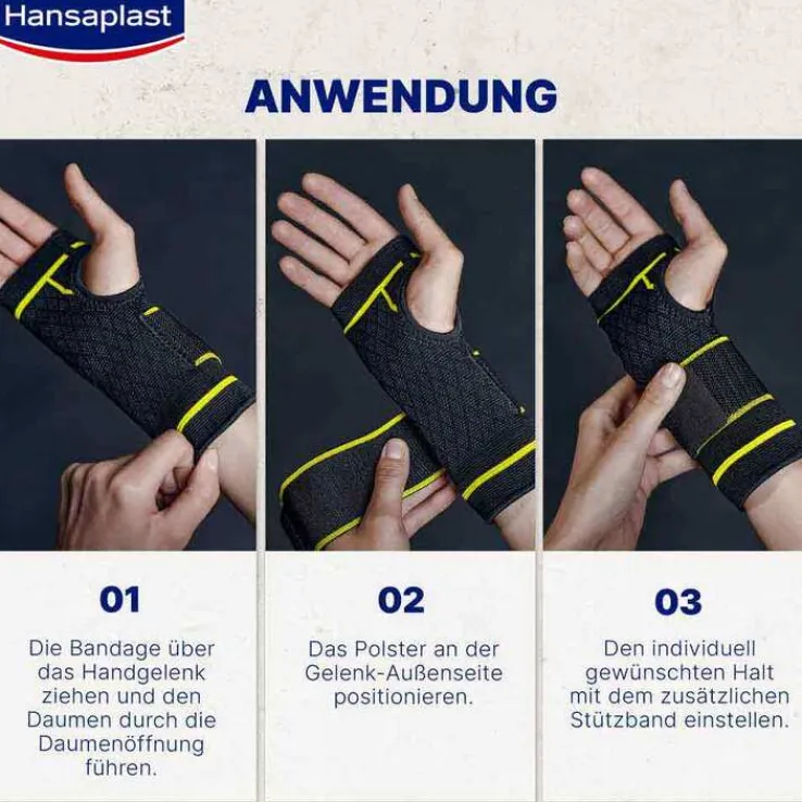 Hansaplast Sport Handgelenk-Bandage Größe S/M, 1 St