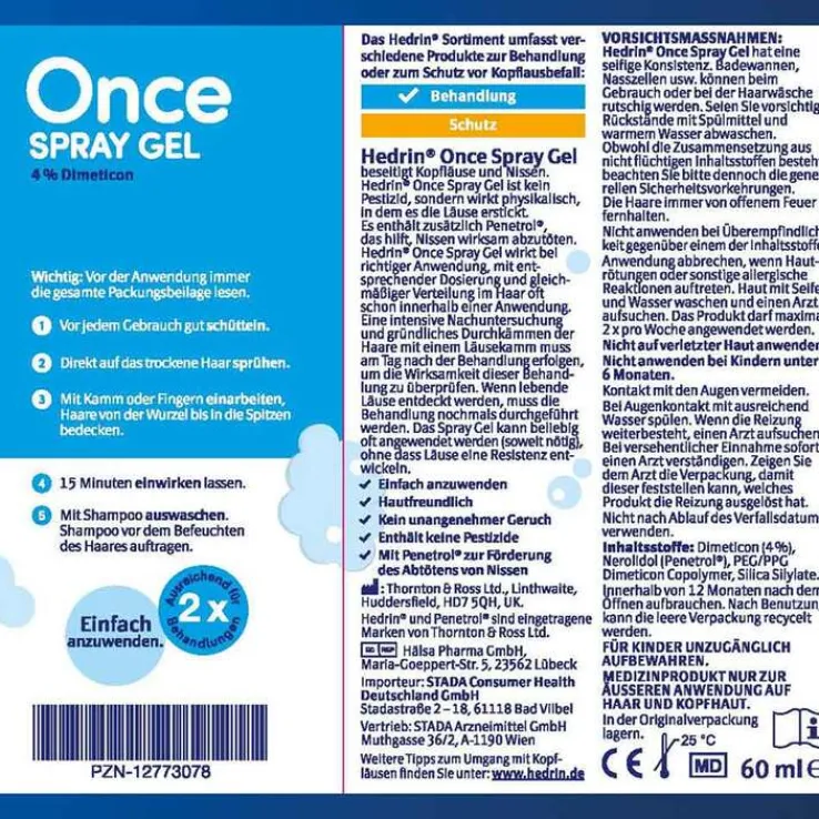 Hedrin® Once Spray Gel, 60 ml