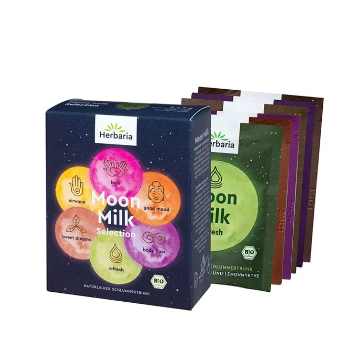 Herbaria Moon Milk Selection Mixpackung Bio Pulver, 5X5 g