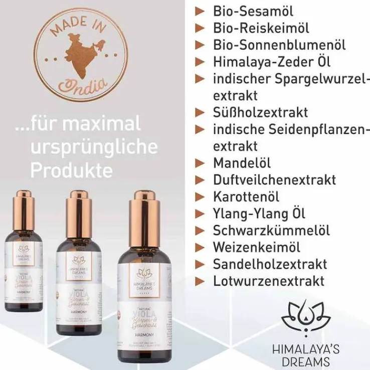 Himalayas Dreams Ayurveda Körper & Gesichtsöl Viola, 100 ml