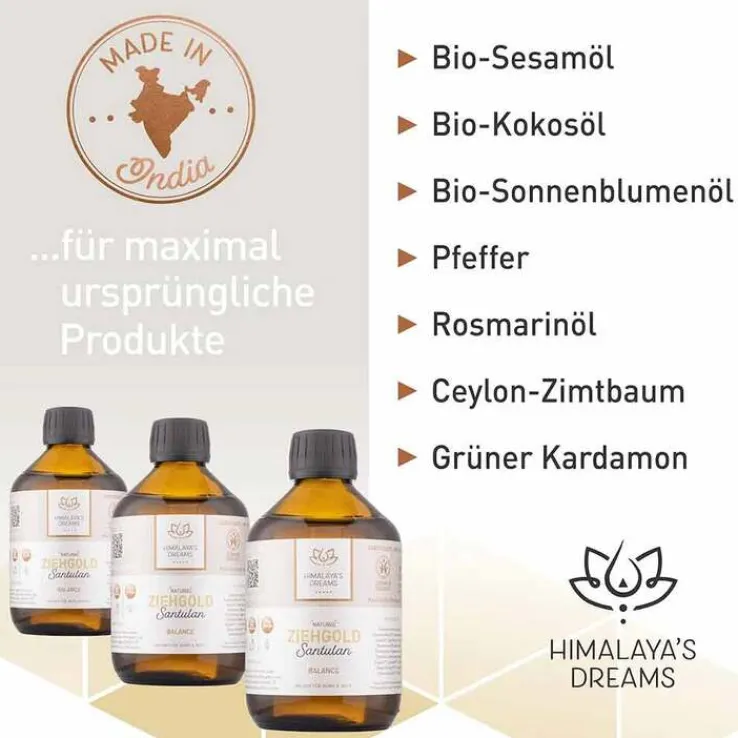 Himalayas Dreams Ayurveda Ziehgold Santulan Öl, 250 ml