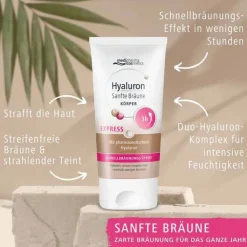 Hyaluron Sanfte Bräune Express Körper Creme, 150 ml