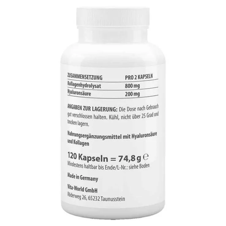 Hyaluronsäure 100 + Kollagen 400 Kapseln, 120 St