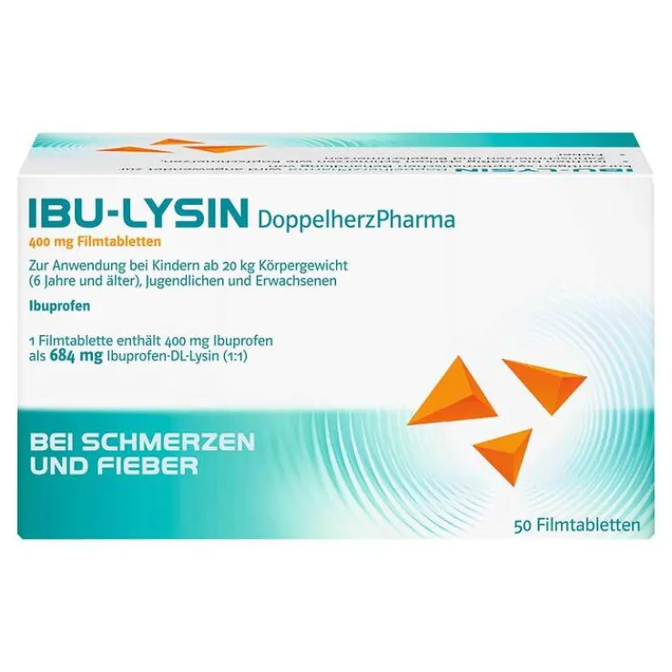 IBU-LYSIN DoppelherzPharma 400 mg Filmtabletten, 50 St