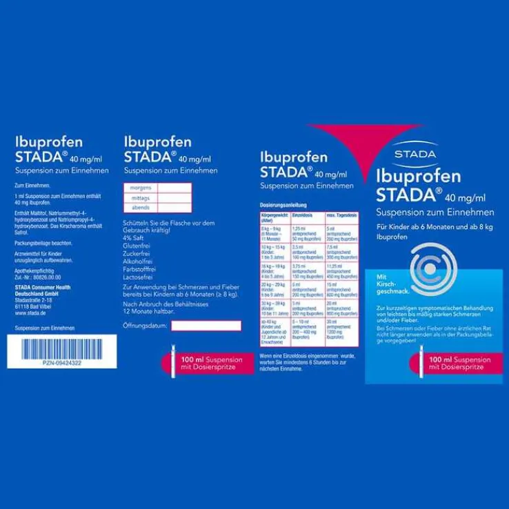 Ibuprofen STADA 40 mg / ml Suspension zum Einnehmen, 100 ml