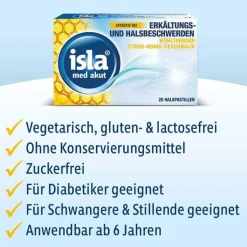 isla® med akut Pastillen Zitrus-Honig-Geschmack, 20 St