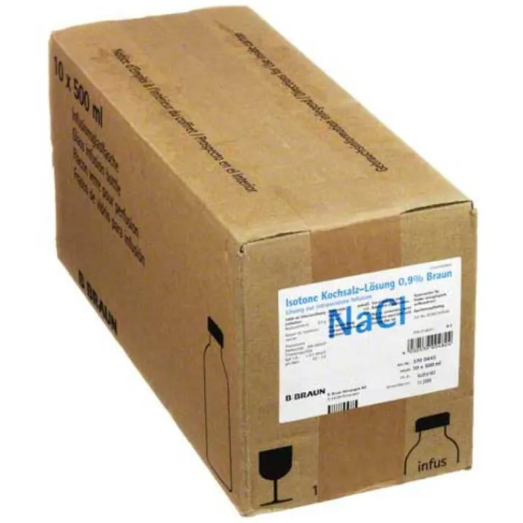 Kochsalzlösung 0,9% Glasflasche, 10X500 ml