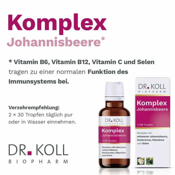 Komplex Johannisbeere Dr. Koll Gemmo Heckenrose Tropfen, 50 ml