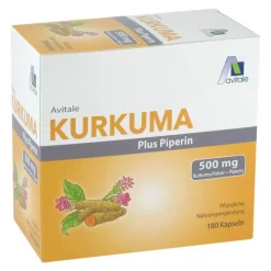 Kurkuma 500 mg + Piperin Kapseln, 180 St