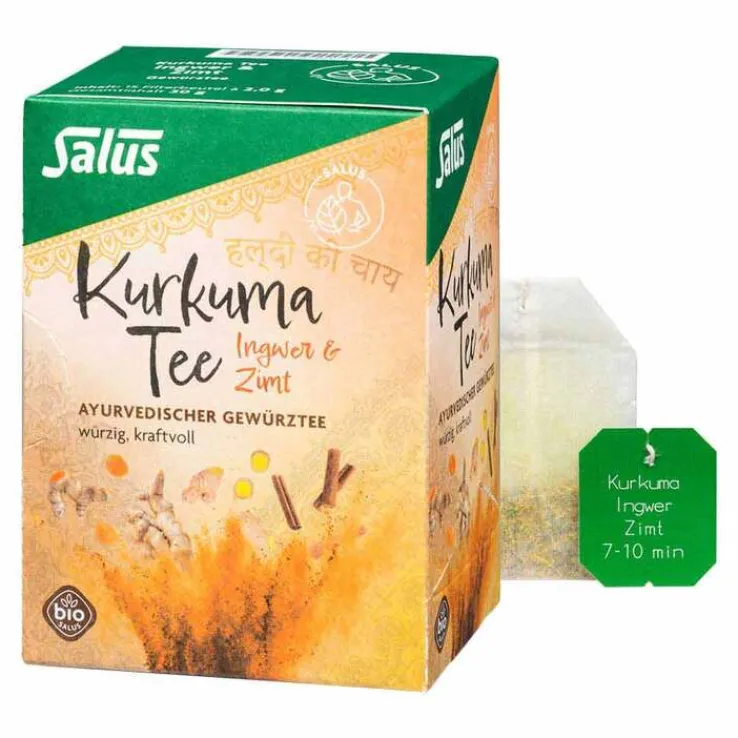 Kurkuma Tee Ingwer & Zimt Bio Salus Filterbeutel, 15 St
