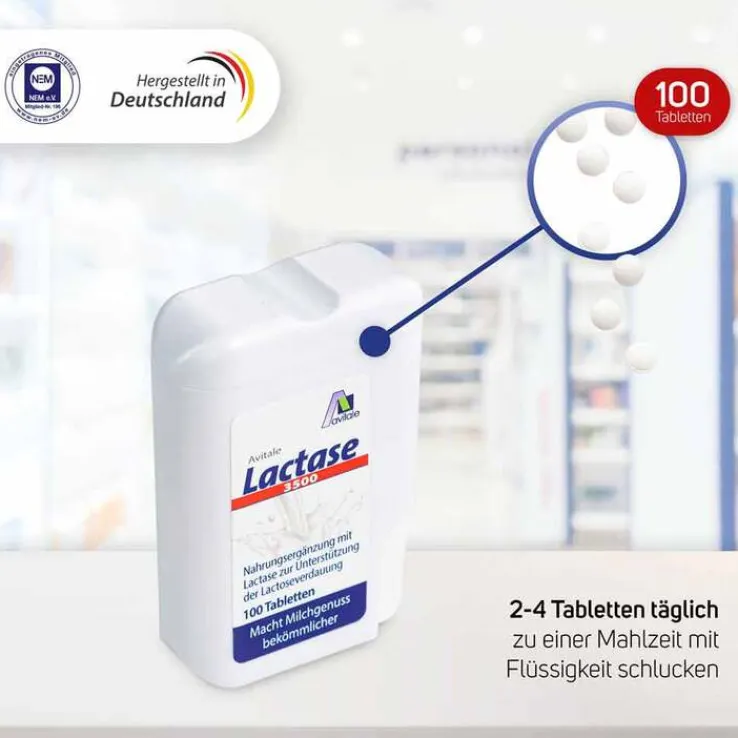 Lactase 3500 FCC Tabletten im Klickspender, 100 St