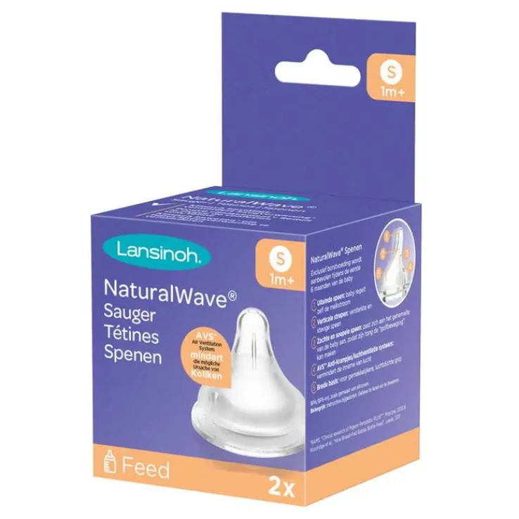 Lansinoh Naturalwave Sauger S, 2 St