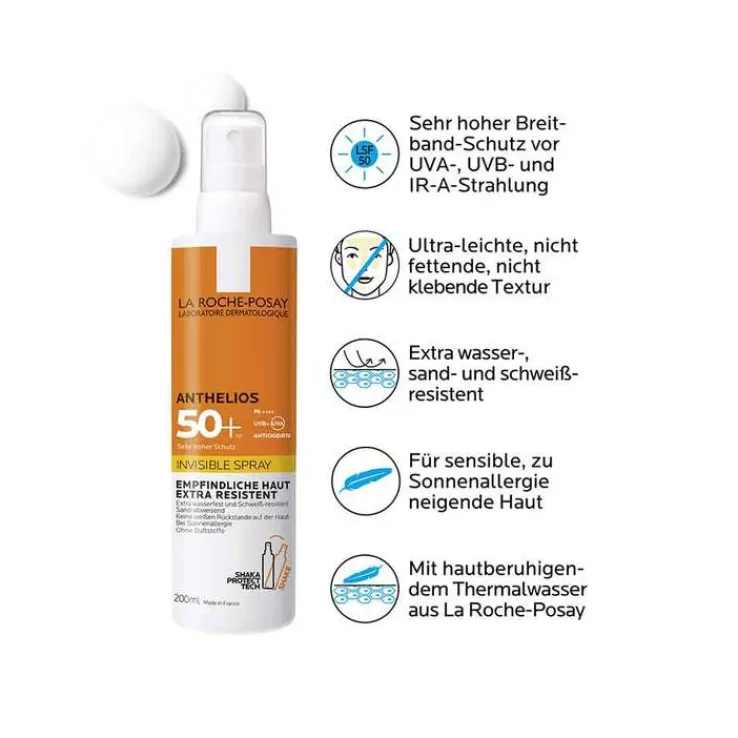 La Roche Posay Anthelios Invisible Spray LSF 50 + ohne Parfüm, 200 ml