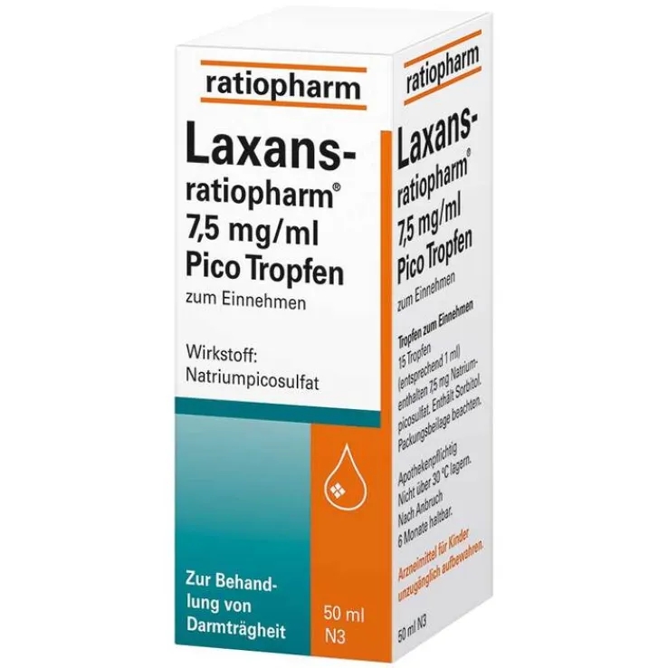 Laxans-ratiopharm® 7,5 mg/ml Pico Tropfen zum Einnehmen, 50 ml