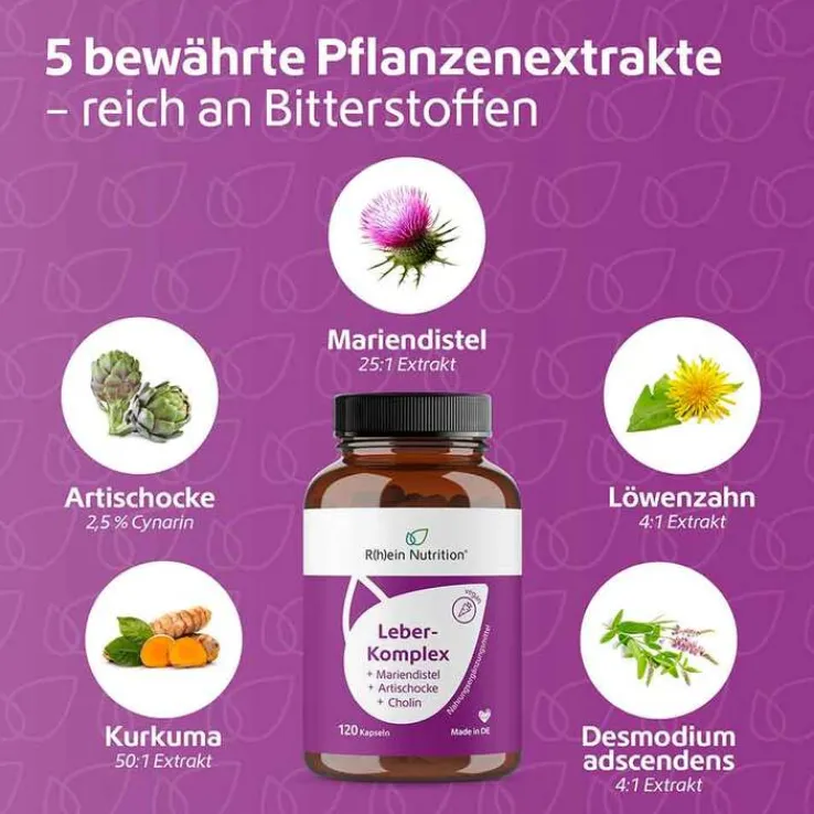 Leber-Komplex Mariendistel + Artischocke + Cholin Kapseln , 120 St