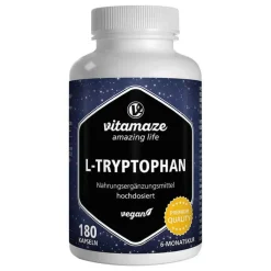 L-Tryptophan 500 mg hochdosiert vegan Kapseln, 180 St