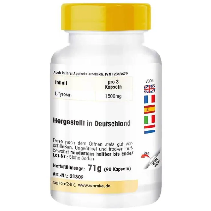 L-Tyrosin 500 mg Kapseln, 90 St