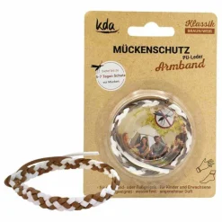 Mückenschutz Armband PU Leder braun / weiß KDA, 1 St
