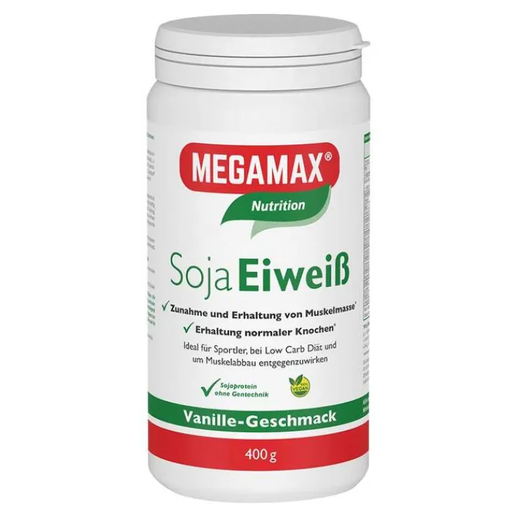 Megamax Soja Eiweiß Vanille Pulver, 400 g