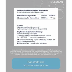 Moleqlar Glucosamin D-Glucosaminsulfate Kapseln, 90 St