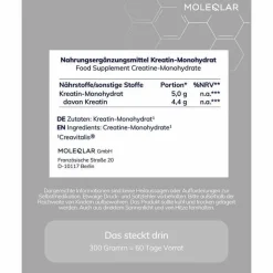 Moleqlar Kreatin Creatine Monohydrate Pulver, 300 g