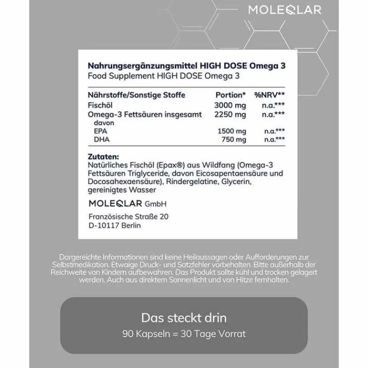 Moleqlar Qmega high Dose Omega-3 Kapseln, 90 St