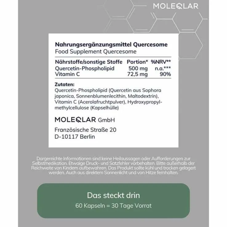 Moleqlar Quercesome Quercetin-C-Complex Kapseln, 60 St