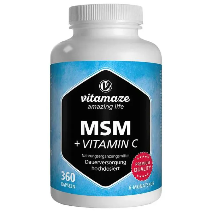 MSM hochdosiert + Vitamin C Kapseln, 360 St