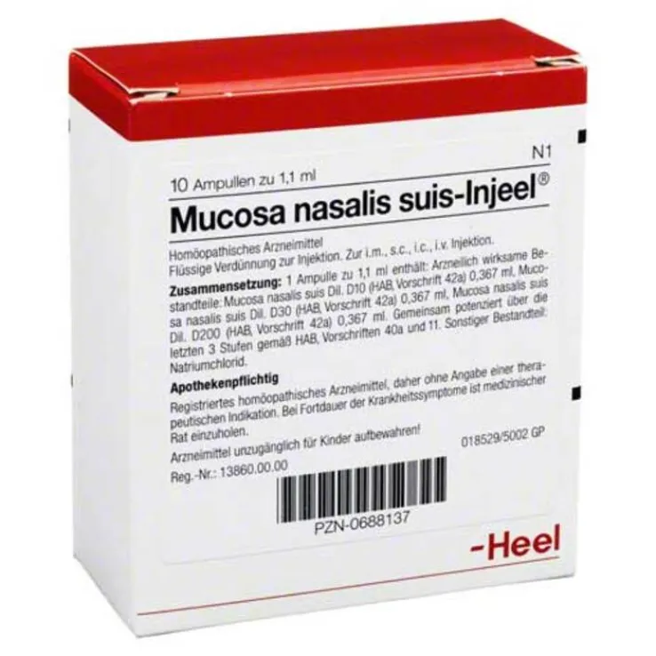 Mucosa nasalis suis Injeel Ampullen, 10 St