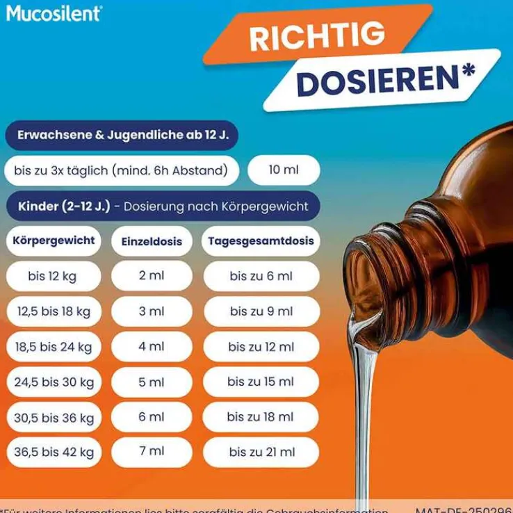 Mucosilent gegen Reizhusten Levodropropizin 6mg/ml Saft, 100 ml