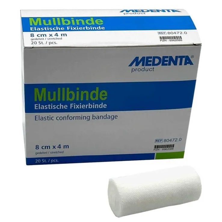 Mullbinden elastisch 4mx8cm, 20 St
