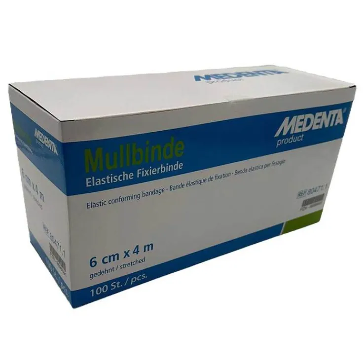 Mullbinden elastisch 4 m x 6 cm, 100 St