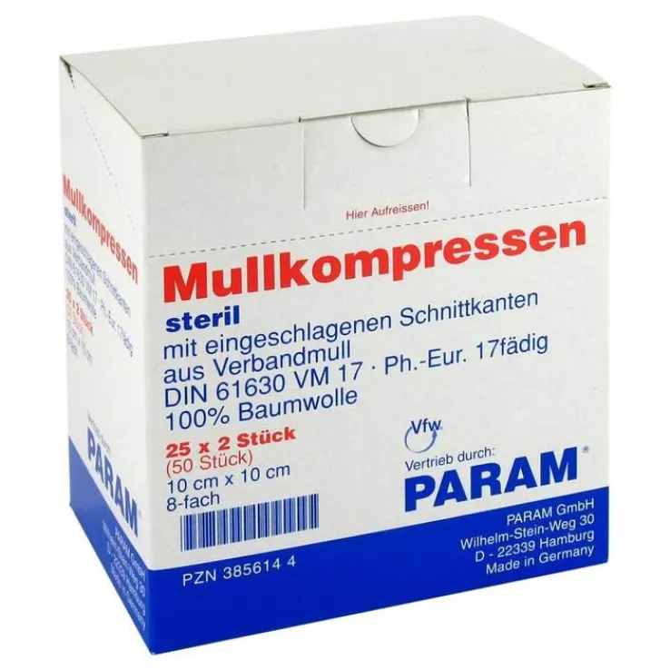 Mullkompressen 10x10 cm 8-fach steril, 25X2 St
