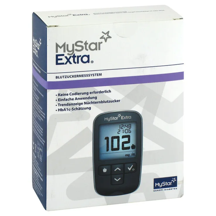 Mystar Extra Blutzuckermessgerät Set mg / dl, 1 St