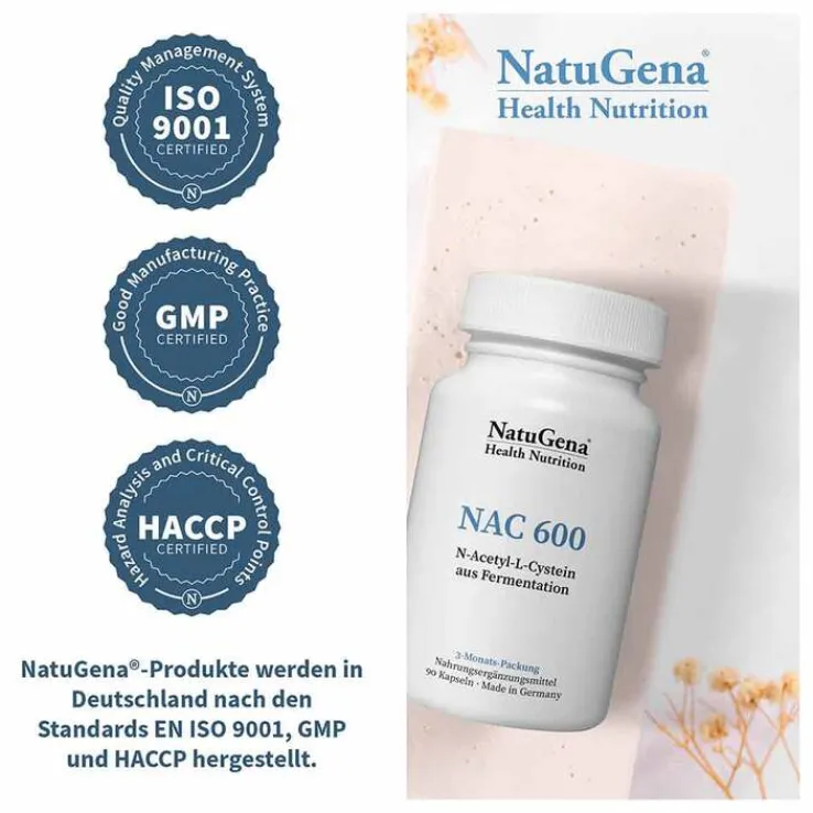 NAC 600 N-Acetyl-L-Cystein aus Fermentation Kapseln , 90 St