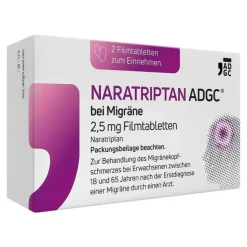 NARATRIPTAN ADGC® bei Migräne 2,5 mg Filmtabletten, 2 St