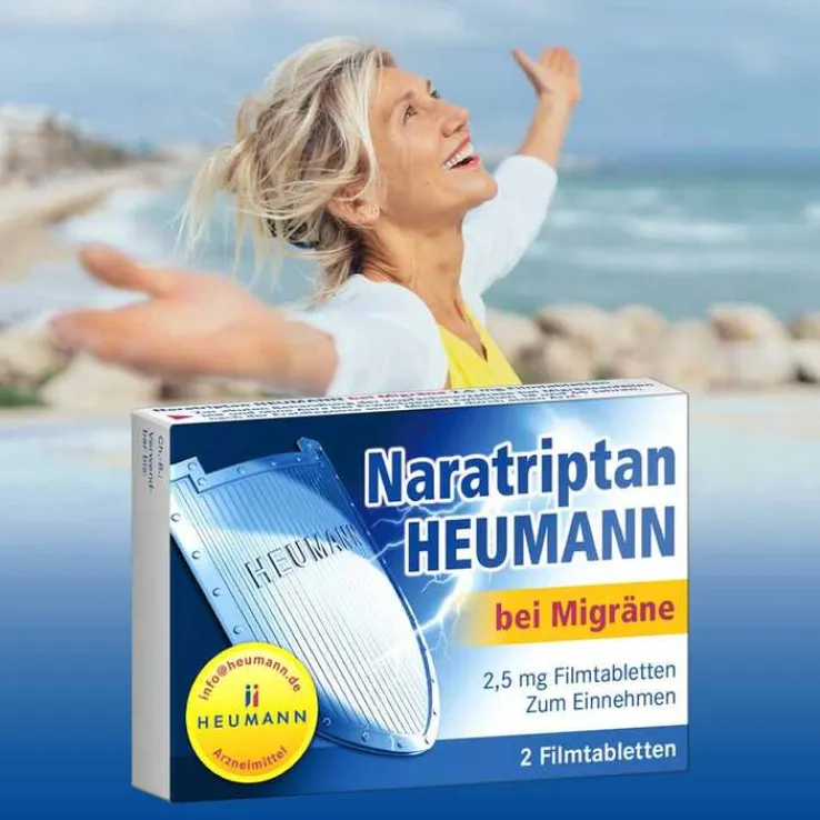 Naratriptan HEUMANN bei Migräne 2,5 mg Filmtabletten, 2 St