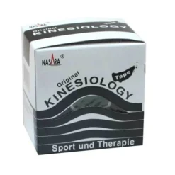Nasara Kinesio Tape 5 cm x 5 m schwarz inkl.Spenderbox, 1 St