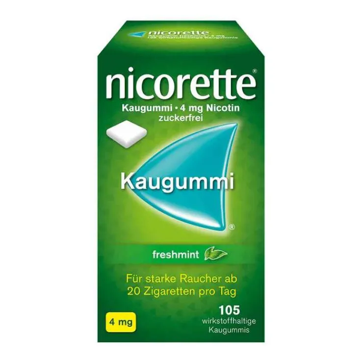 nicorette® Kaugummi freshmint, 4 mg Nikotin, 105 St