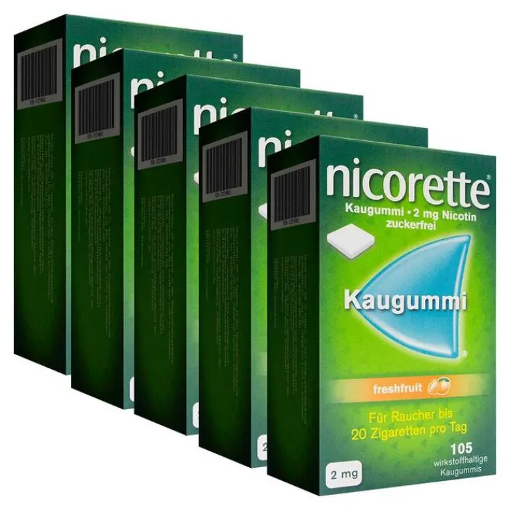 Nicorette 2 mg freshfruit Kaugummi, 5x105 St