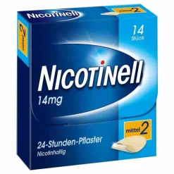 NICOTINELL 14 mg / 24-Stunden- Nikotinpflaster, Pflasterstärke Mittel (2), 14 St