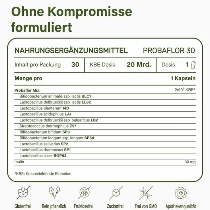Nupure probaflor Mikrobiotika magensaftresistent Kapseln, 30 St