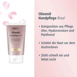Olivenöl Handpflegecreme Rose, 50 ml