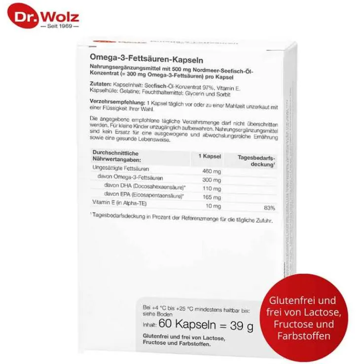 Omega 3 Fettsäuren 500 mg / 60% Kapseln, 60 St
