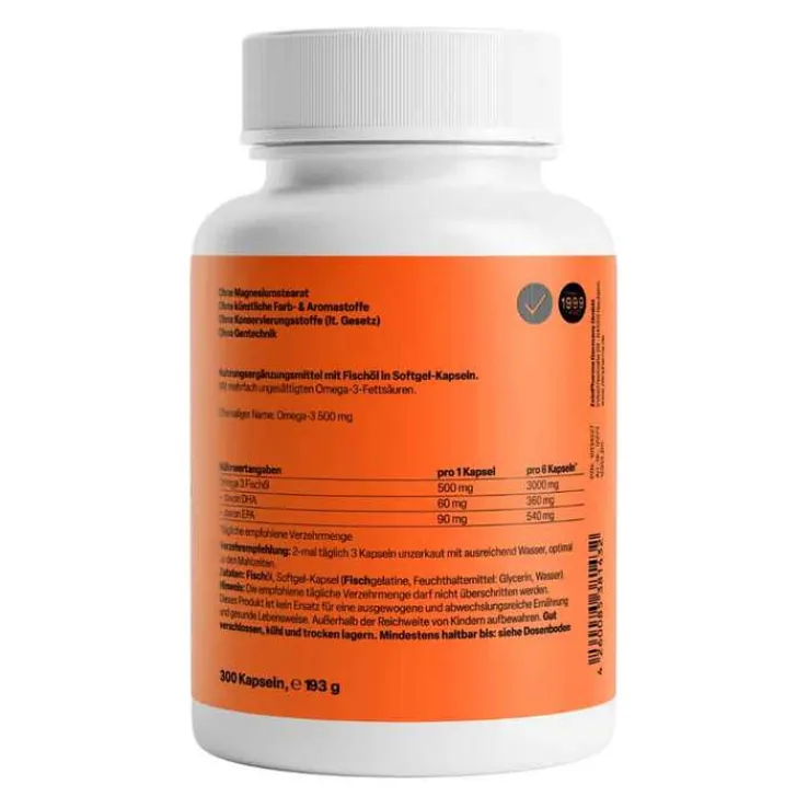 Omega 3 500 mg Caps, 300 St